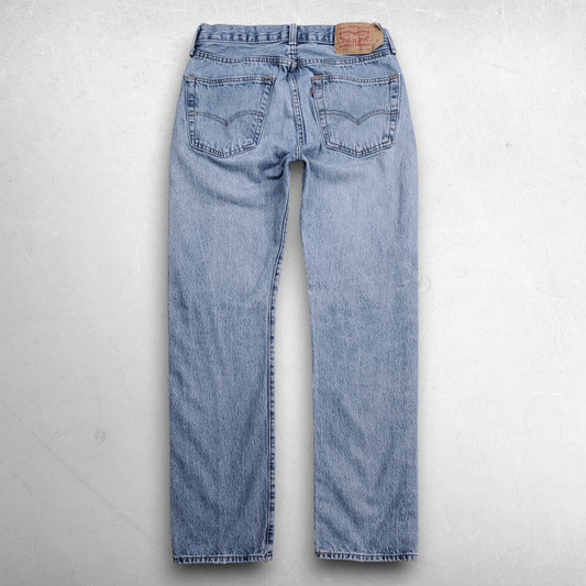 Levis 501 Jeans Straight Leg 100% Cotton Button Fly Men 31x32 Light Blue Preppy