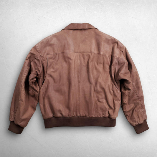 Adventure Bound Originals Leather Bomber Jacket Men XL Brown Thinsulate VINTAGE