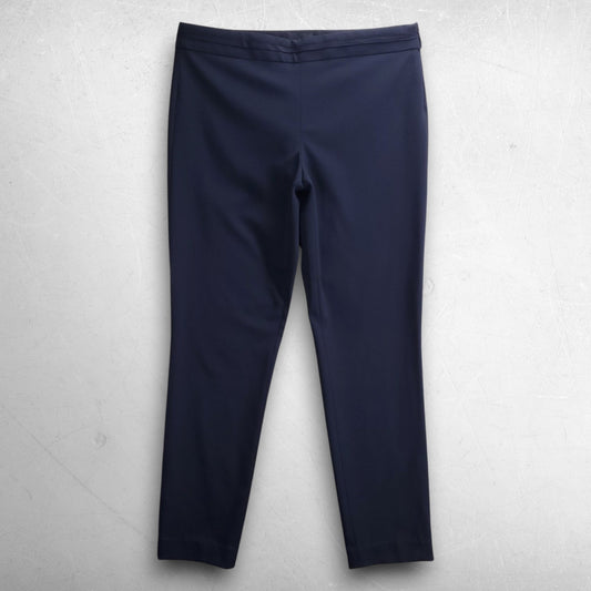 Emporio Armani Wool Tailored Dress Pants Women 31 Waist Dk Navy Stretch Side Zip