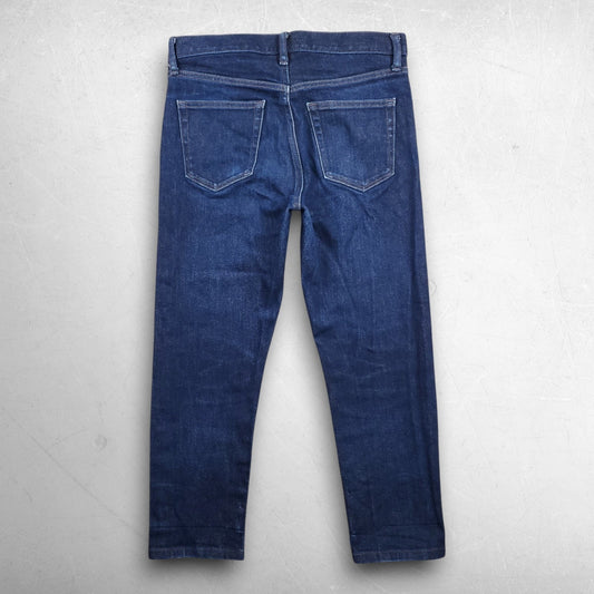 Uniqlo Selvedge Slim Straight Jeans Men 30 Blue 23.5" Crop Inseam Kaihara Denim