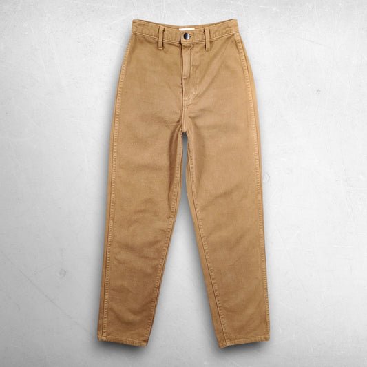 OZMA Kate High Rise Straight Cropped Jeans Women 24 Ochre Slightly Tapered
