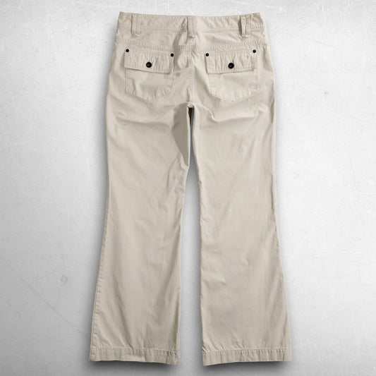 Banana Republic Low Rise Bootcut Chino Pants Women 10 Beige Vintage Y2K Cotton